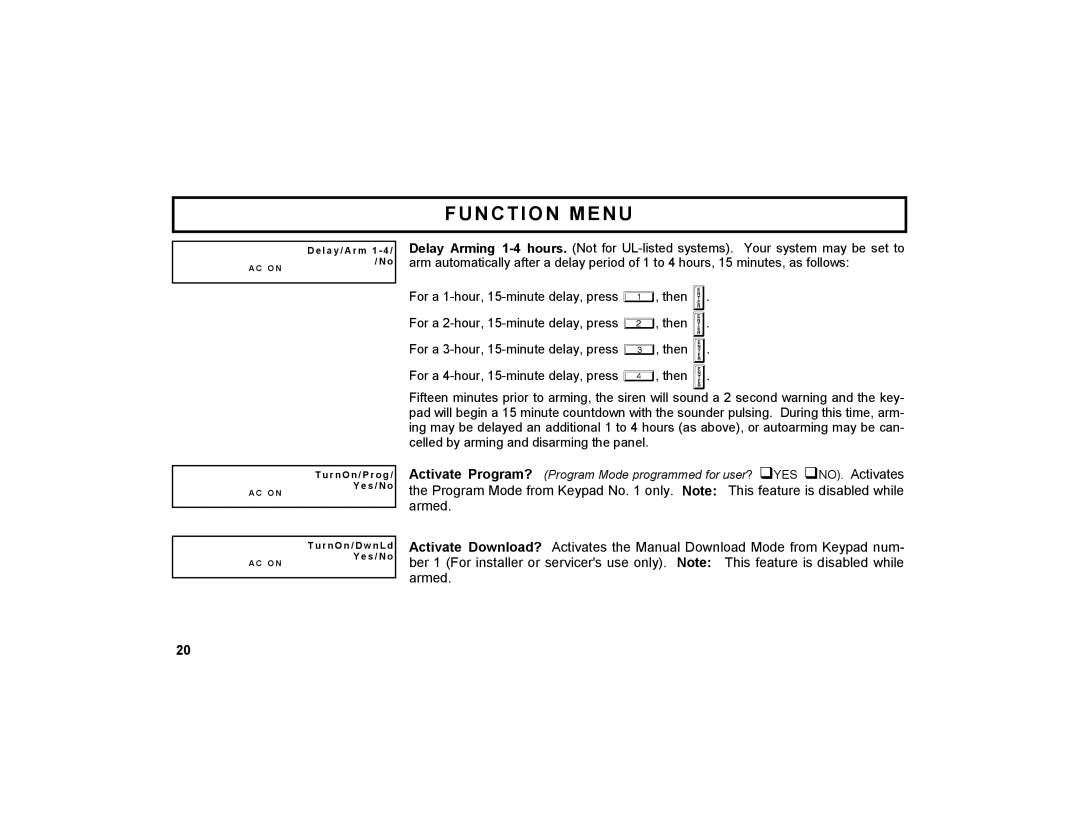 Napco Security Technologies GEM-K2AS manual L a y / Ar m 1 4/ / N o 