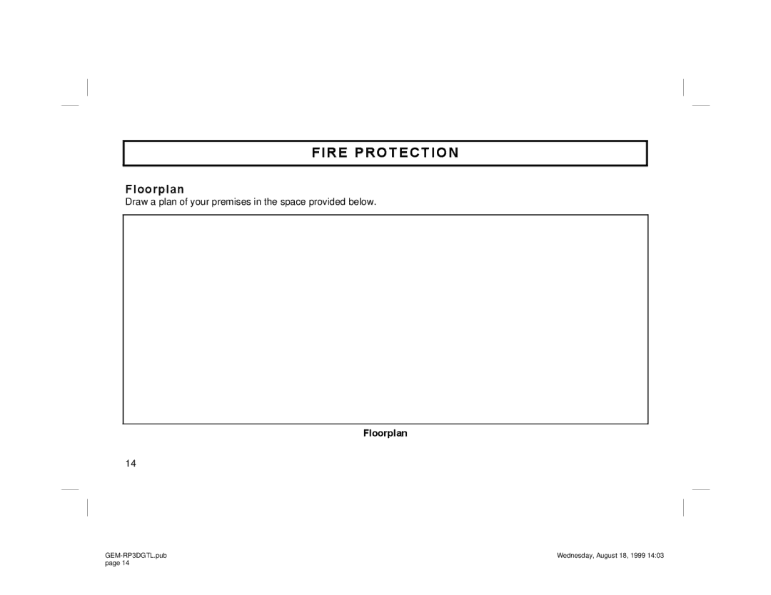 Napco Security Technologies GEM-RP3DGTL manual Floorplan 