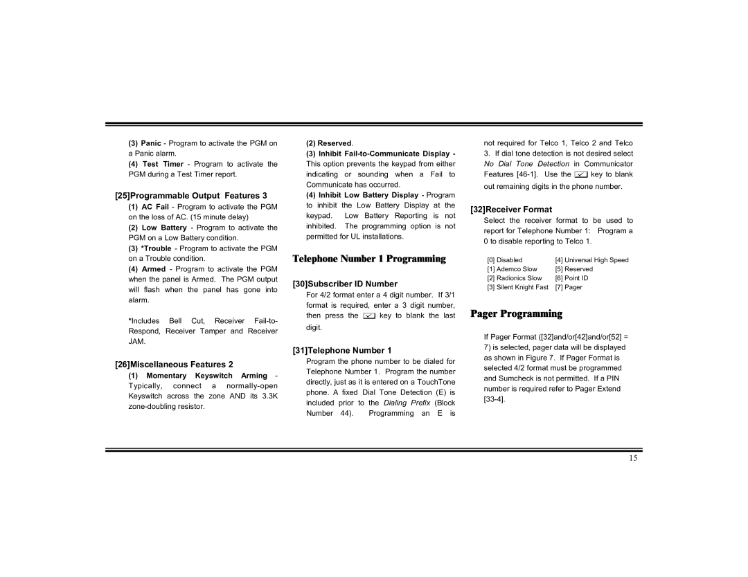 Napco Security Technologies XP-400 installation instructions Pager Programming 