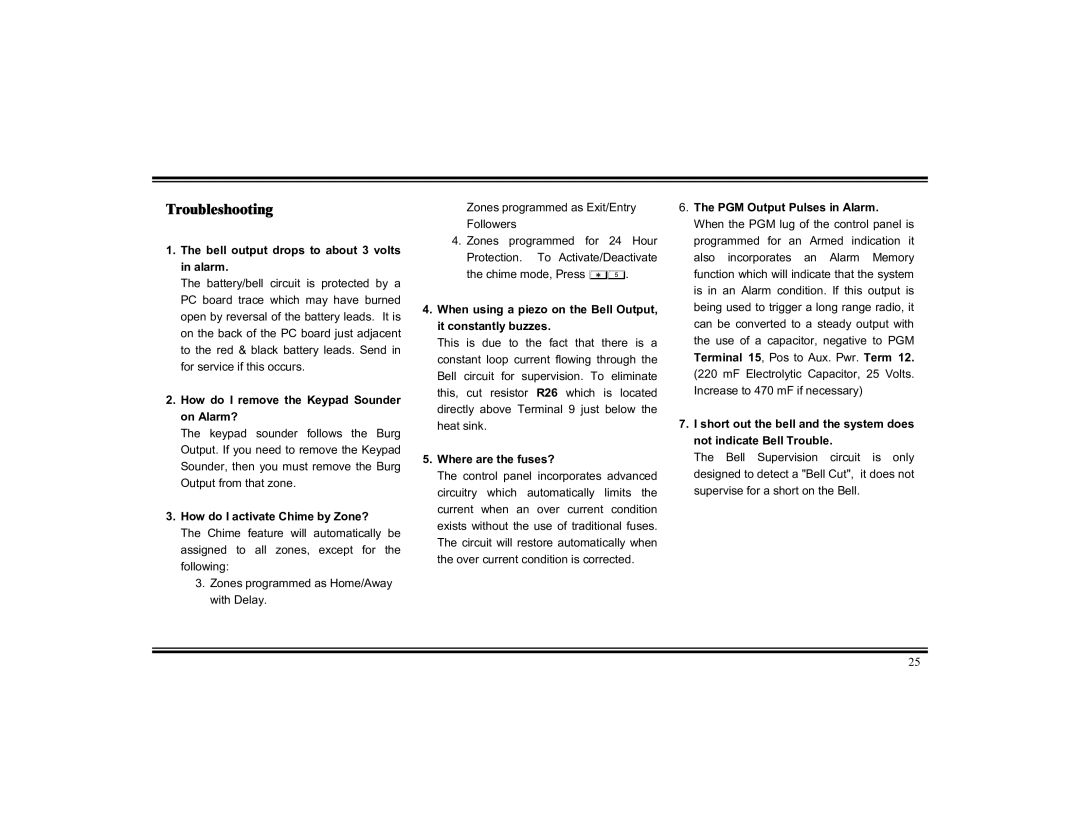 Napco Security Technologies XP-400 installation instructions Troubleshooting 