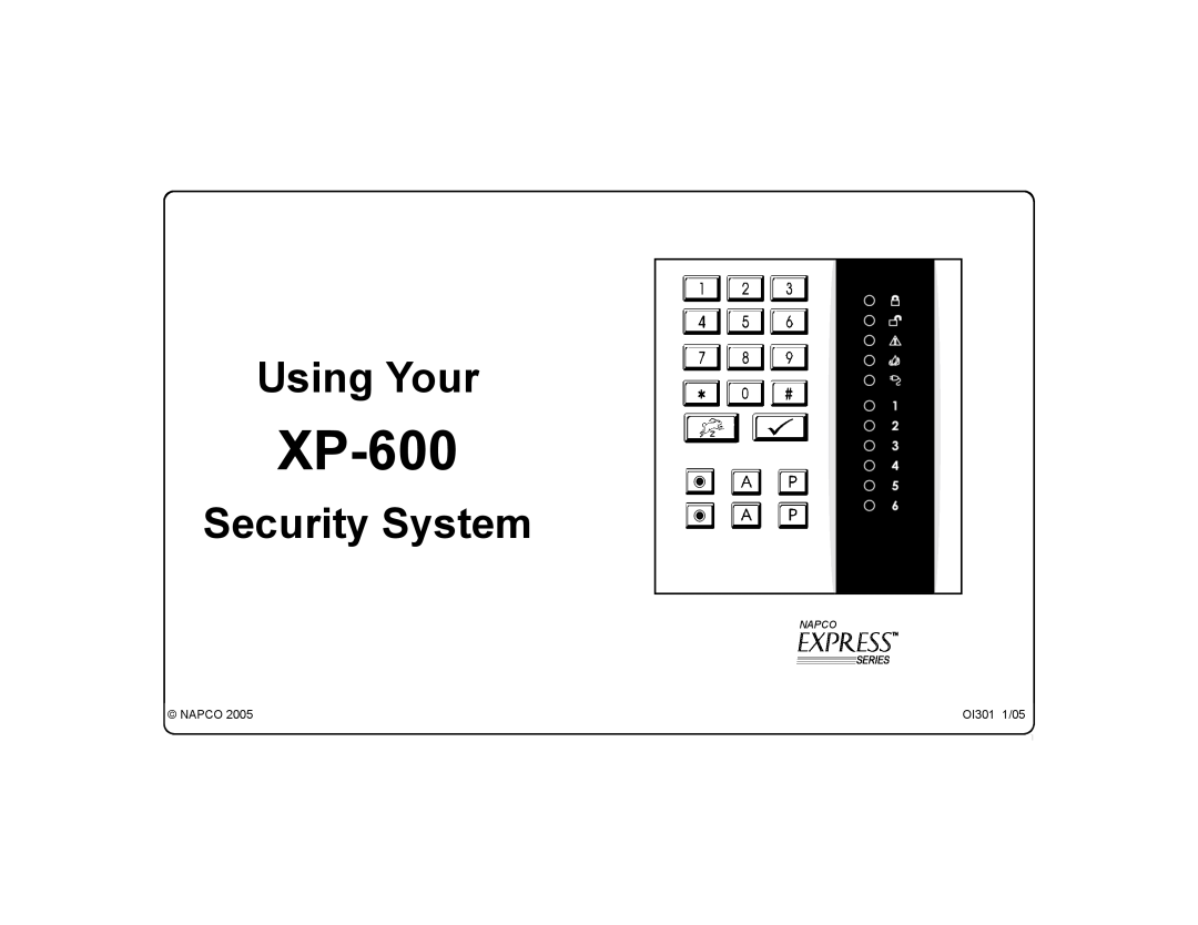Napco Security Technologies XP-600 manual Using Your, Security System, Napco 