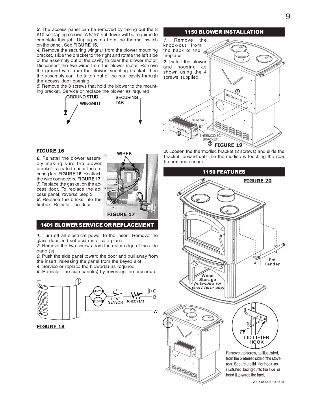 Napoleon Fireplaces 1900 EPI 1101, 1400L, 1401, 1100L, 1150, 1100C specifications Ground Stud Securing Wingnut TAB, Wires 