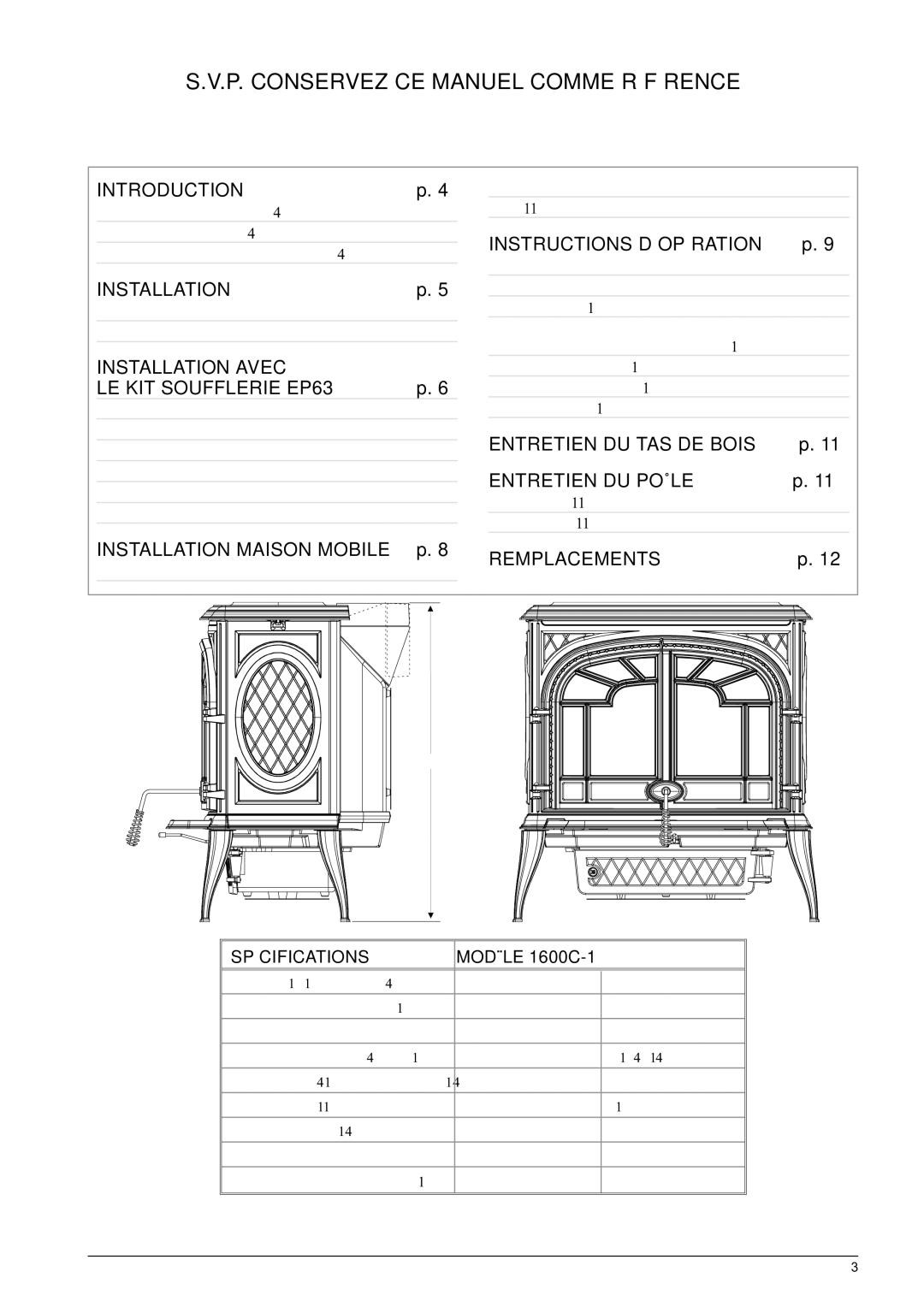 Napoleon Fireplaces specifications Spécifications, Modèle 1600C-1, Poids 