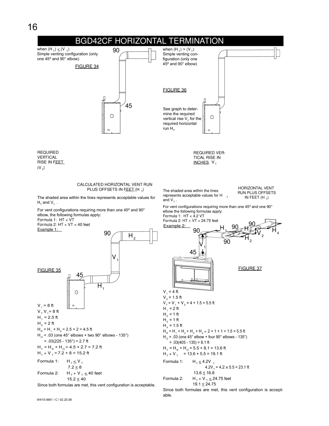 Napoleon Fireplaces BGD42CFN, BGD36CFGN, BGD36CFNTR manual BGD42CF Horizontal Termination 