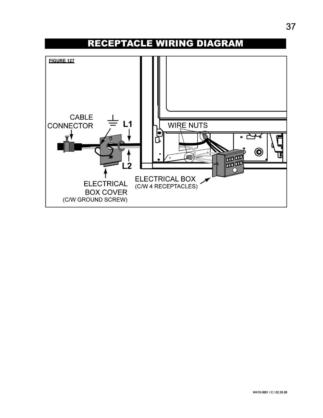 Napoleon Fireplaces BGD42CFN, BGD36CFGN, BGD36CFNTR manual Receptacle Wiring Diagram 