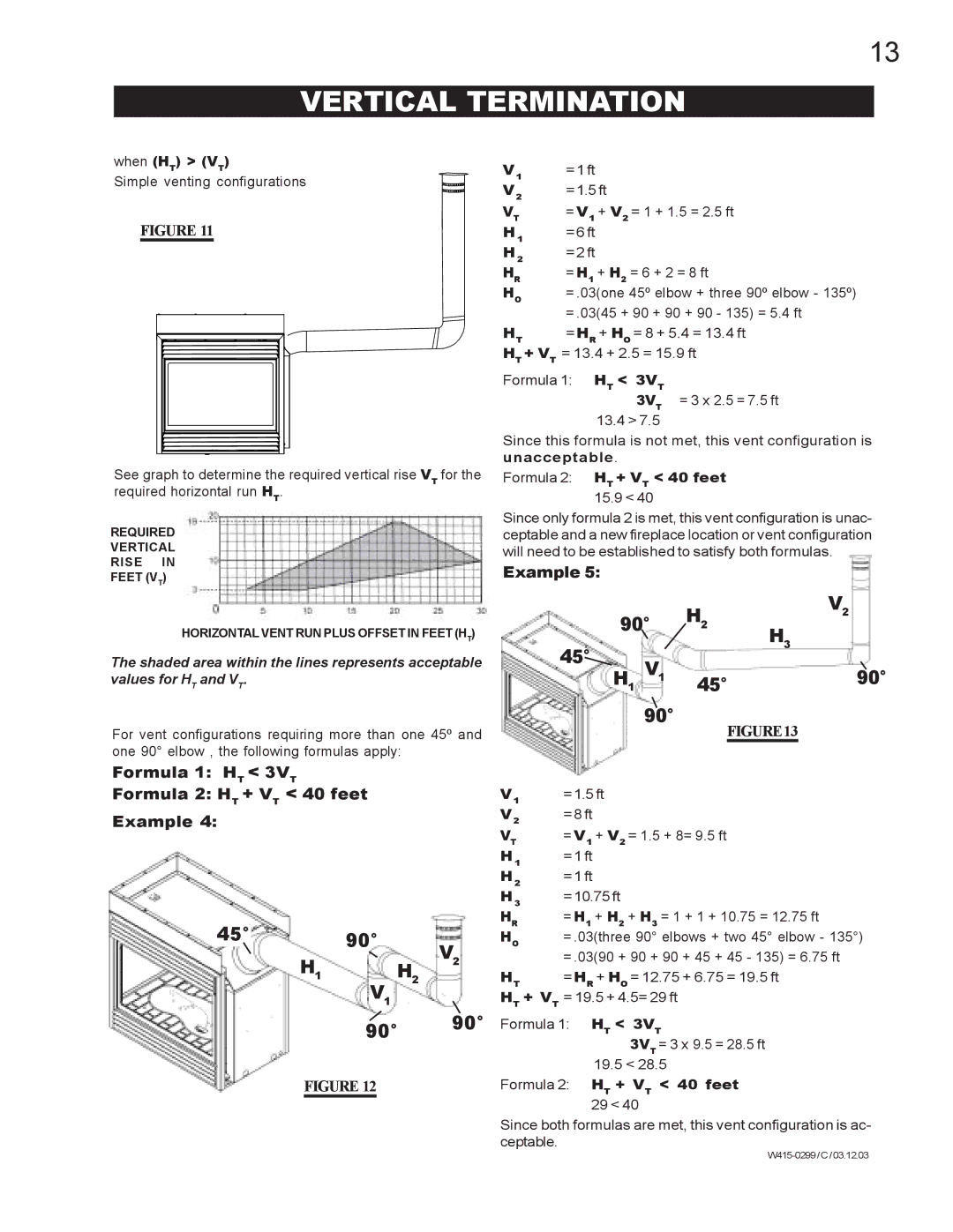 Napoleon Fireplaces BGD40-P, BGD40-N manual Formula 1 HT 3VT Formula 2 HT + VT 40 feet Example 