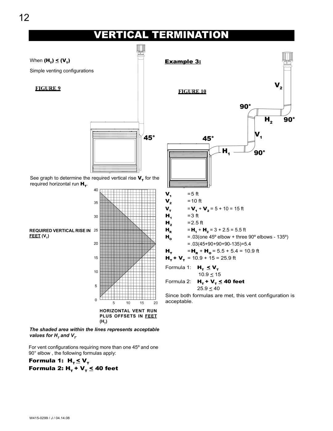 Napoleon Fireplaces BGD40-N, BGD40-P manual Vertical Termination 