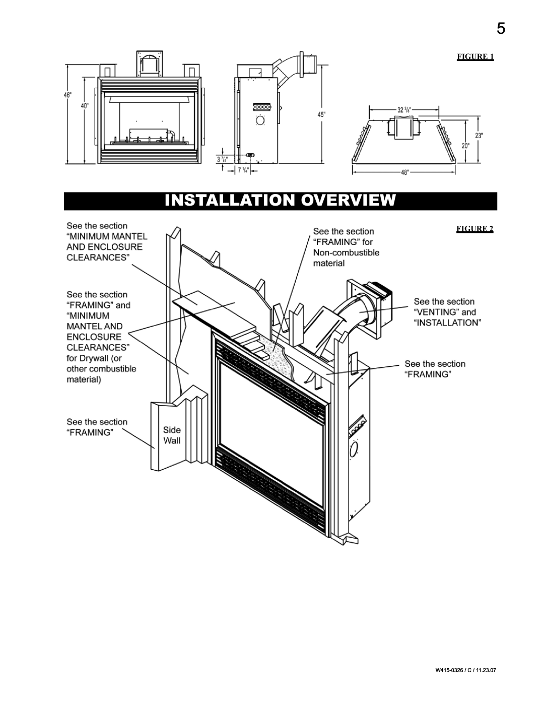 Napoleon Fireplaces BGD48P, BGD48N manual Installation Overview, W415-0326 /C 