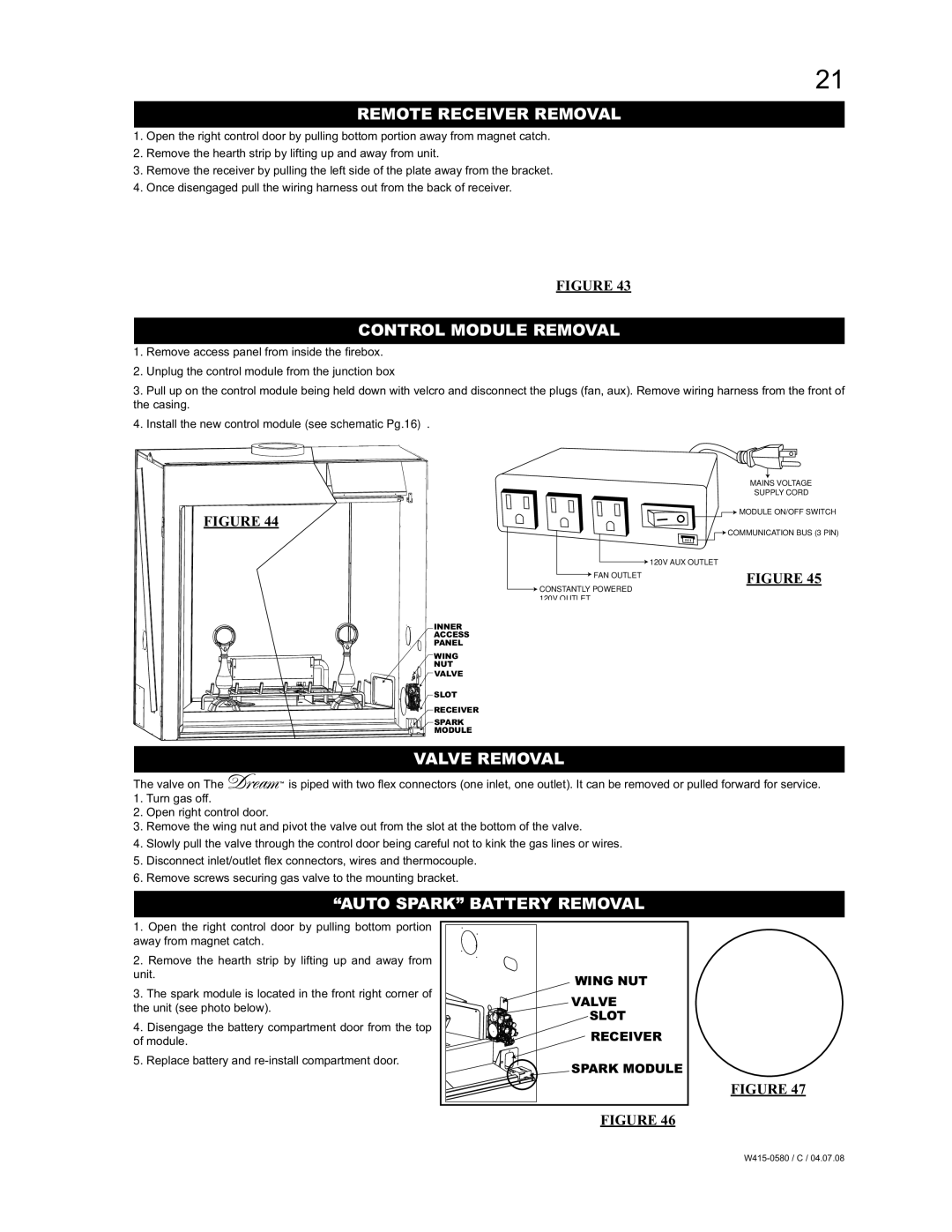 Napoleon Fireplaces BGD90NT Remote Receiver Removal, Control Module Removal, Valve Removal, Auto Spark Battery Removal 