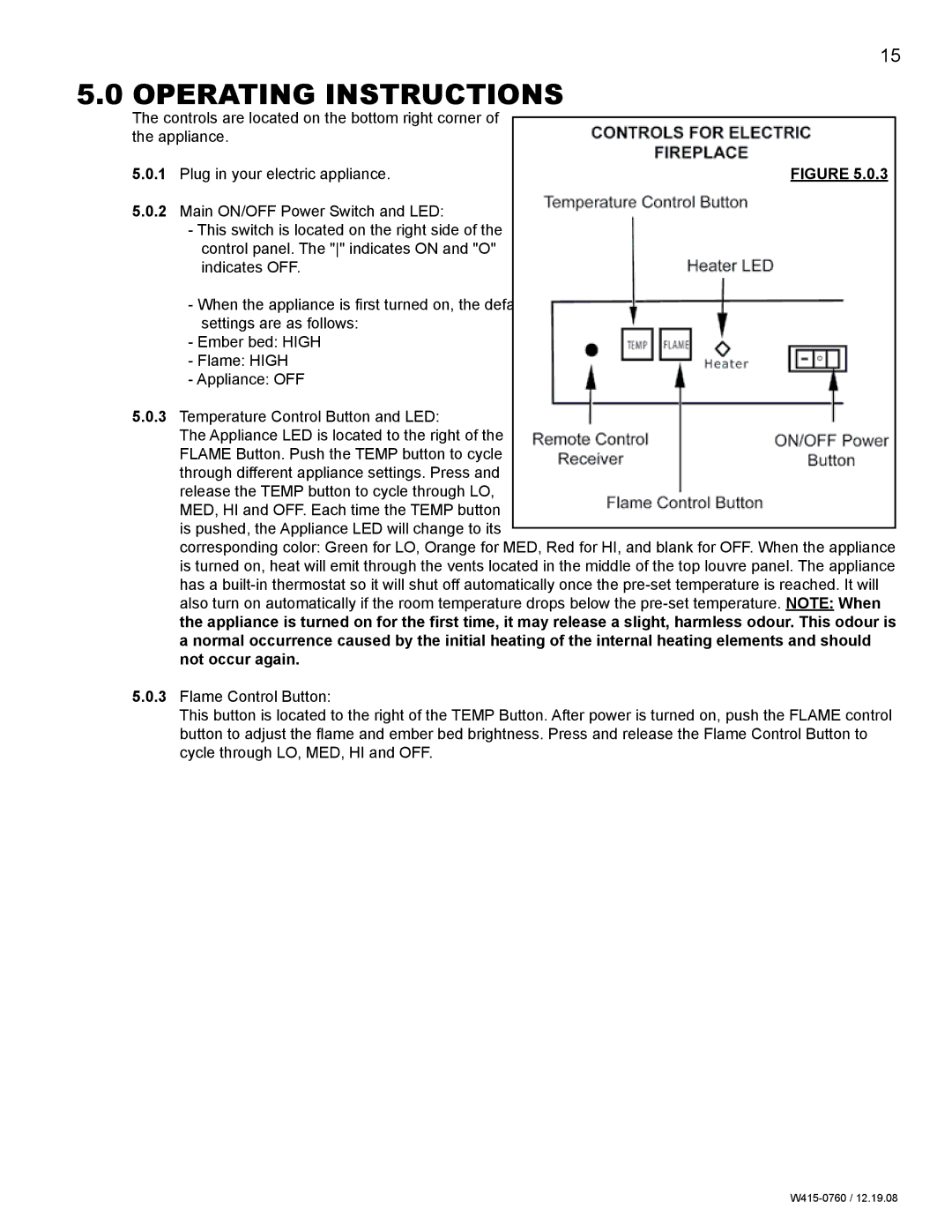 Napoleon Fireplaces EF30G manual Operating instructions, Plug in your electric appliance 