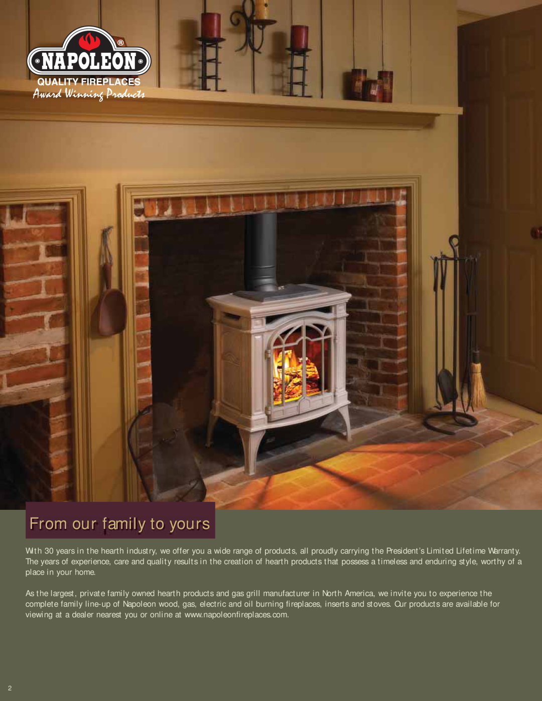 Napoleon Fireplaces Gas Burning Stoves manual From our family to yours 
