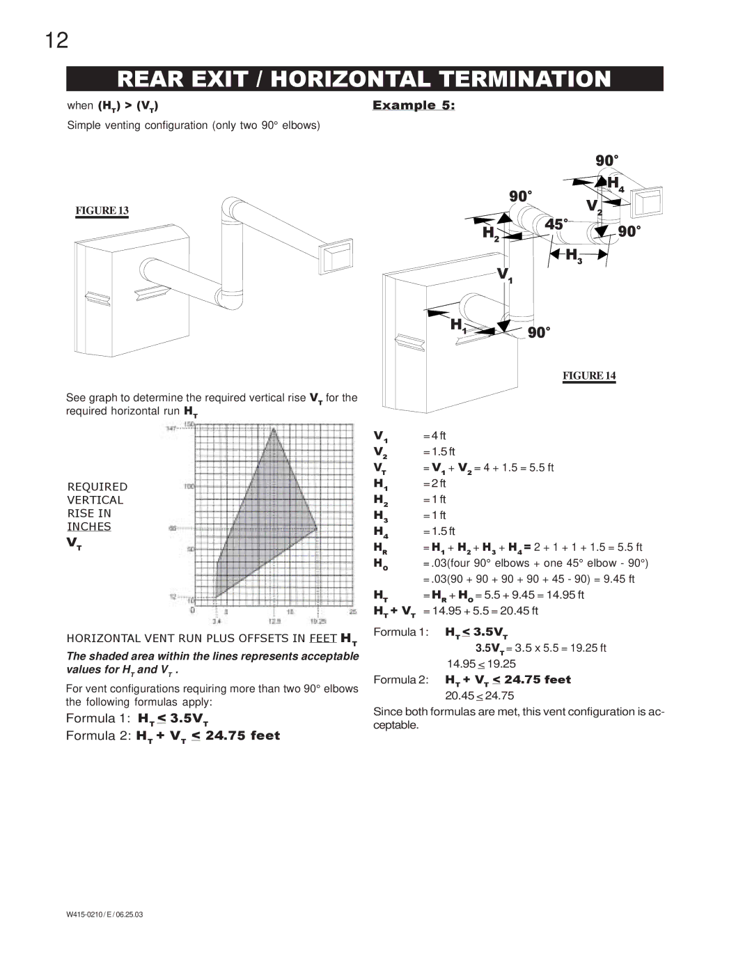 Napoleon Fireplaces BGD36NTR, BGD36PTR manual Formula 1 HT 3.5VT Formula 2 HT + VT 24.75 feet 