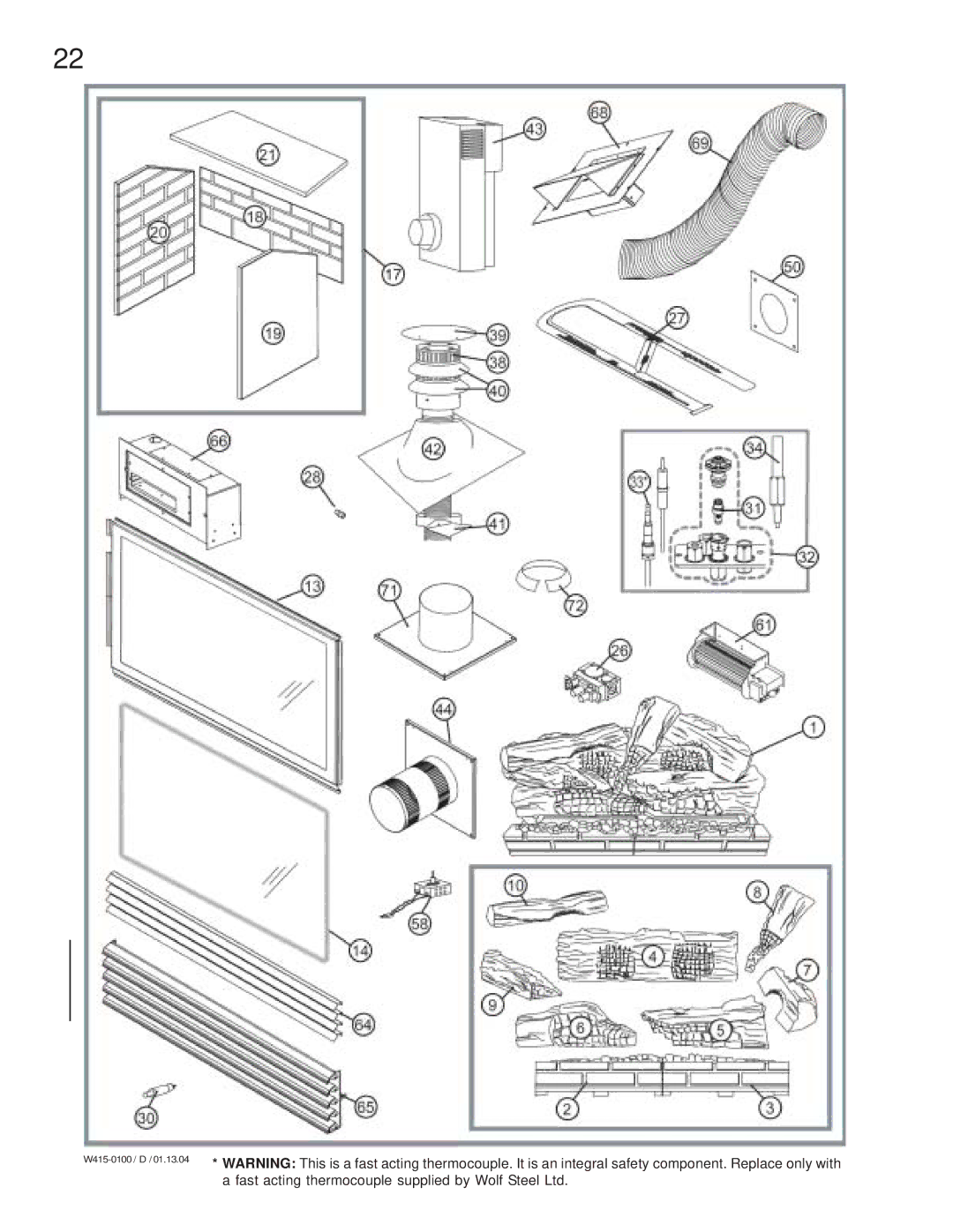 Napoleon Fireplaces GD45-N, GD45-P manual W415-0100 / D 