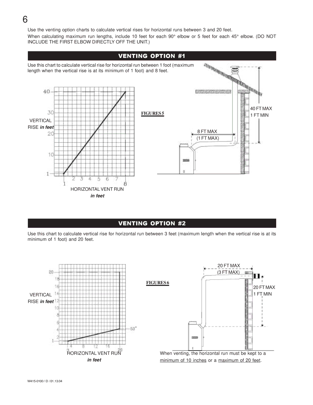 Napoleon Fireplaces GD45-N, GD45-P manual Venting Option #1, Venting Option #2 