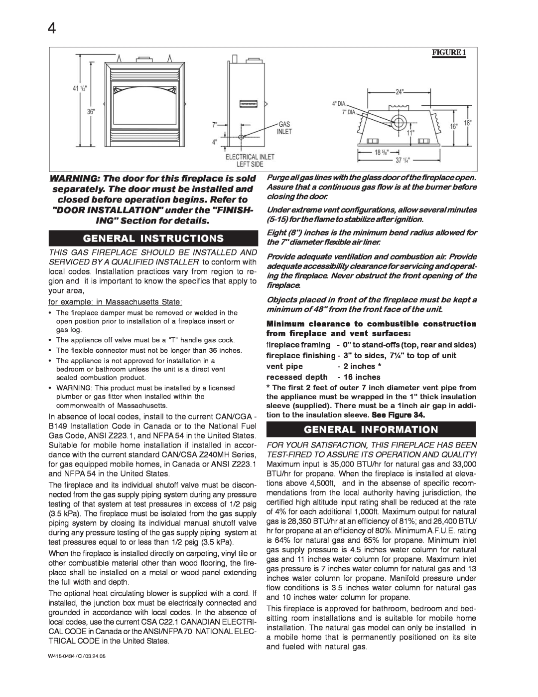 Napoleon Fireplaces GD70NT-S, GD70PT-S manual General Instructions, General Information 