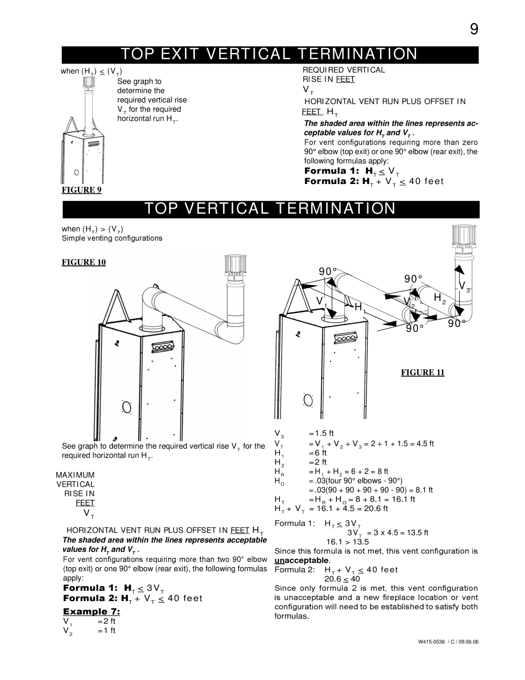 Napoleon Fireplaces GD82NT, GD82PT manual TOP Exit Vertical termination, TOP Vertical termination 