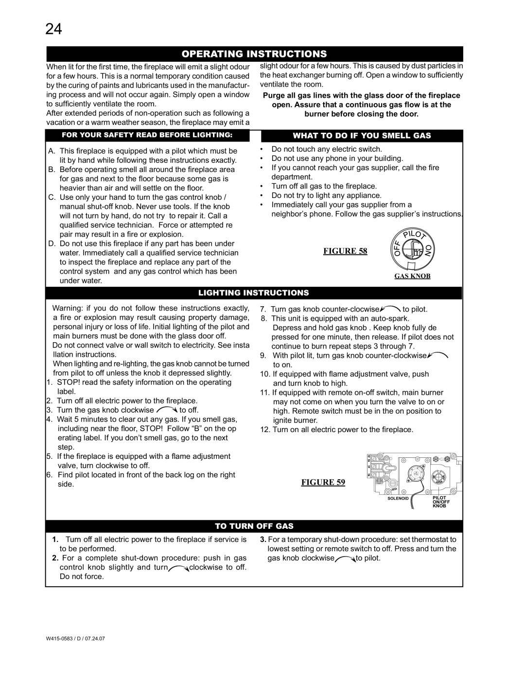 Napoleon Fireplaces GD82PT-T Operating Instructions, What to do if YOU Smell GAS, Lighting Instructions, To Turn OFF GAS 