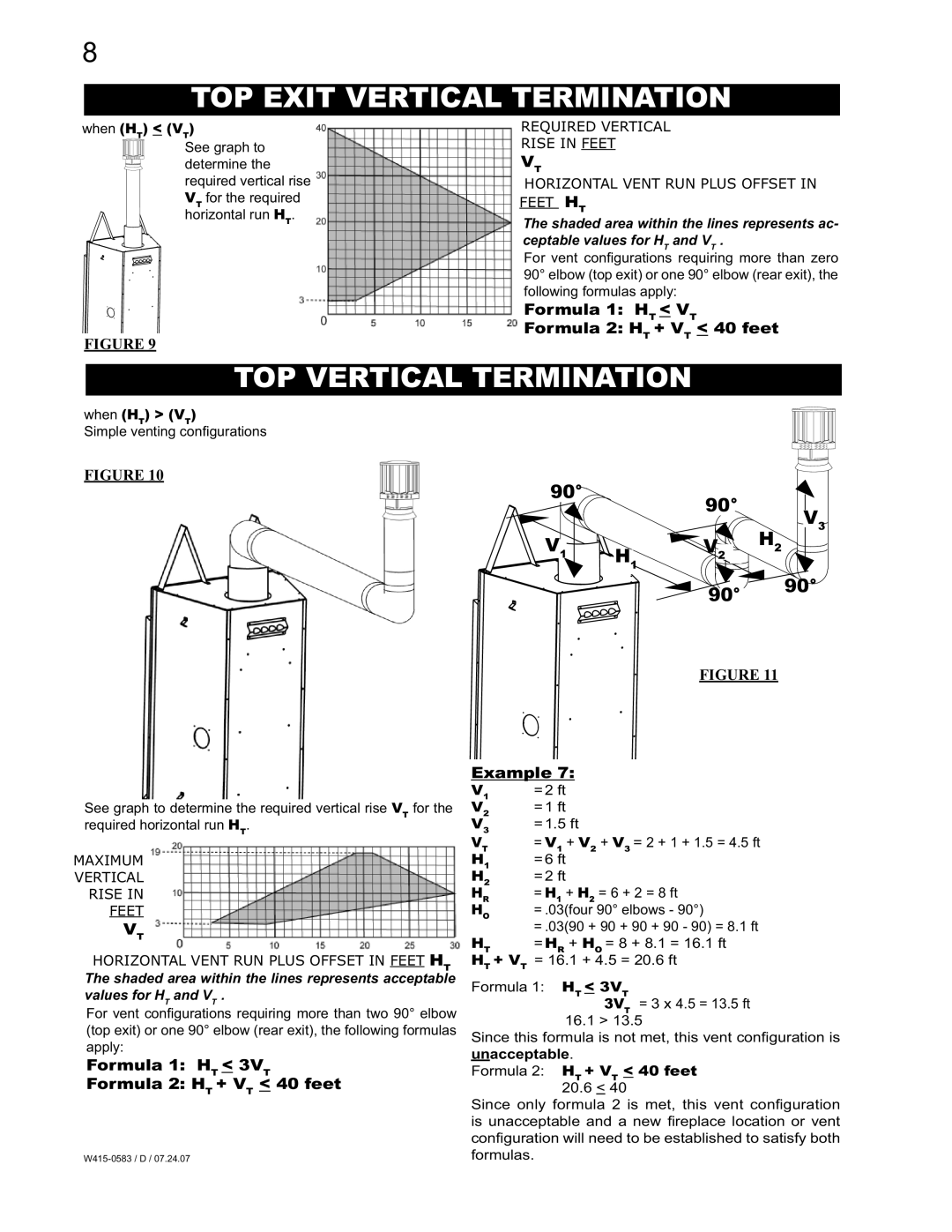 Napoleon Fireplaces GD82PT-T, GD82NT-T manual TOP Exit Vertical Termination, TOP Vertical Termination 