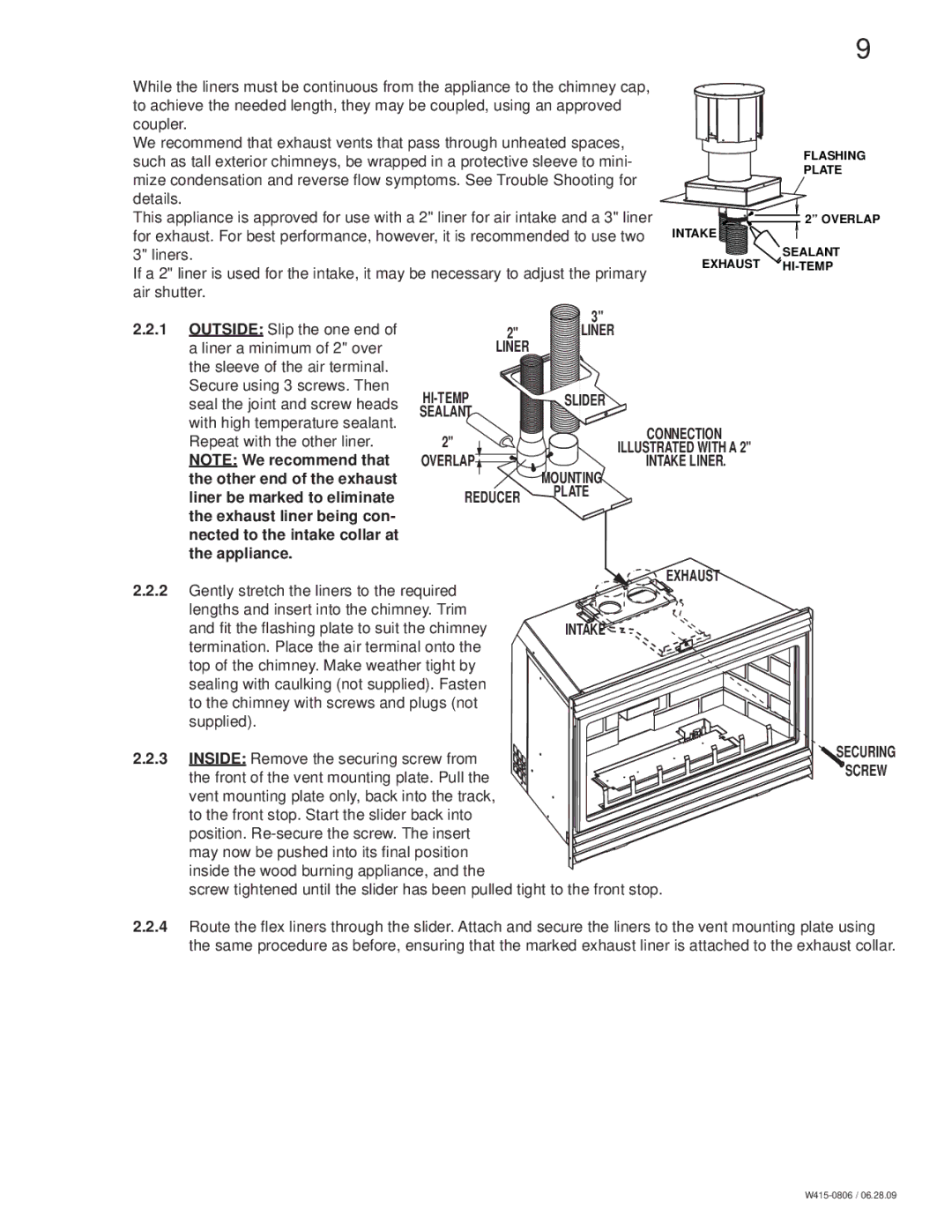 Napoleon Fireplaces GDI30 manual Exhaust 