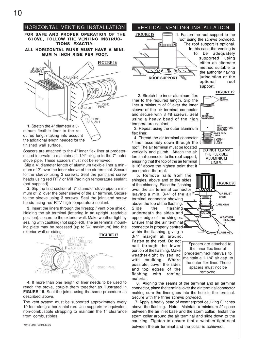 Napoleon Fireplaces GDS 50-N, GDS 50-P manual Horizontal Venting Installation, Vertical Venting Installation 