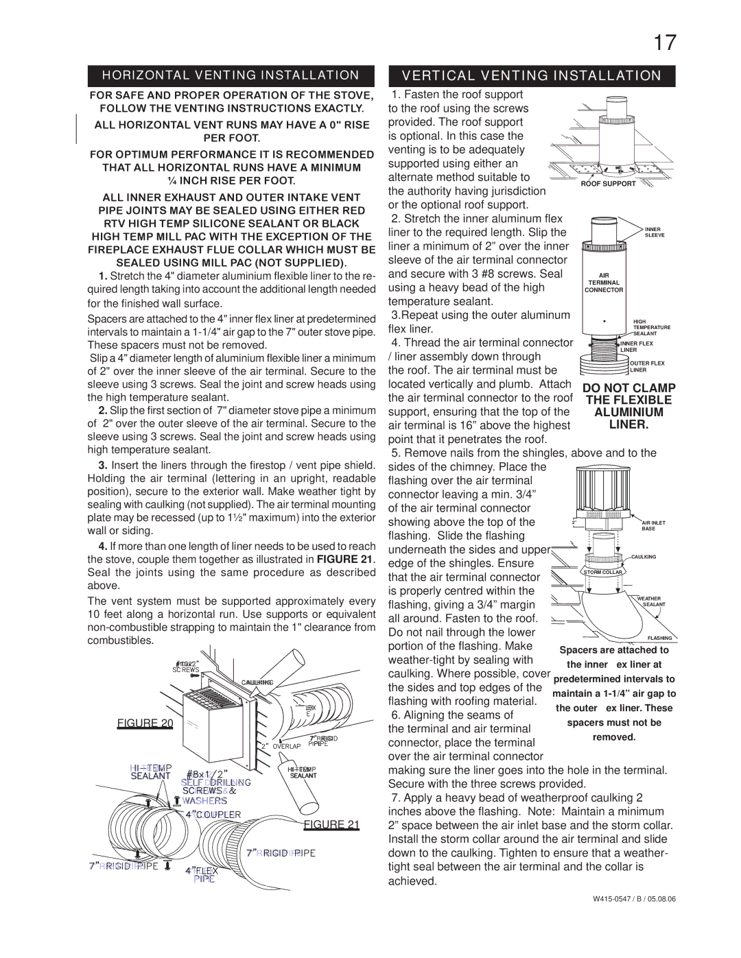 Napoleon Fireplaces GDS25N GDS25P manual Vertical Venting Installation, ¼ Inch Rise PER Foot 