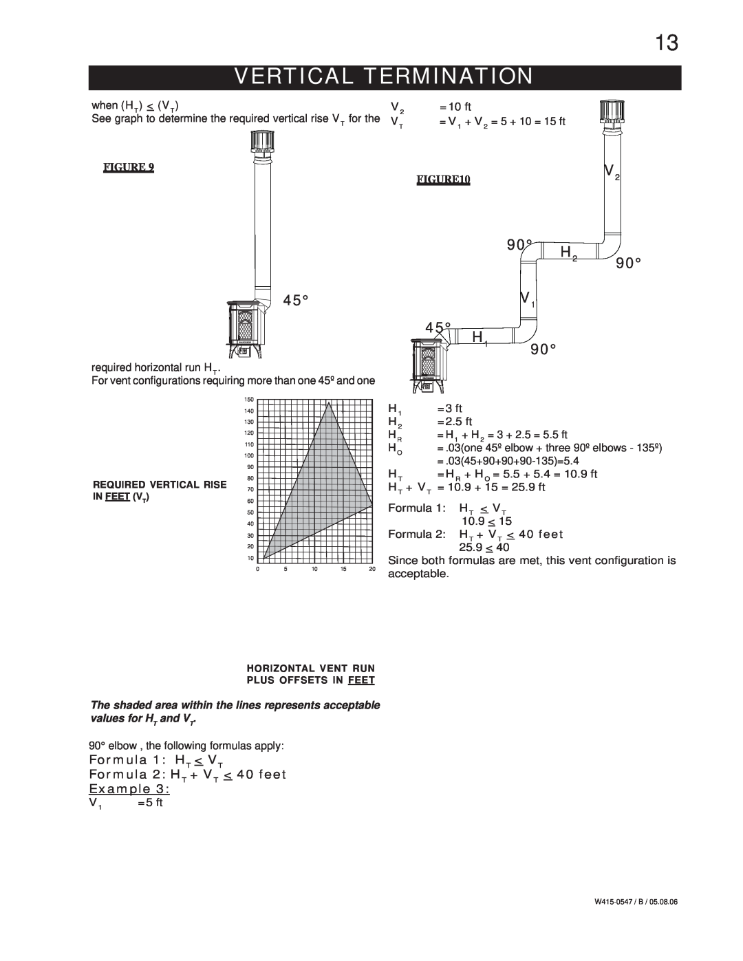 Napoleon Fireplaces GDS25N GDS25P manual Vertical Termination, 90 H2 V1 H1 