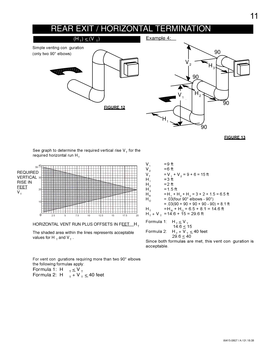 Napoleon Fireplaces GDS26N, GDS26P manual Rear Exit / Horizontal Termination, HR3 