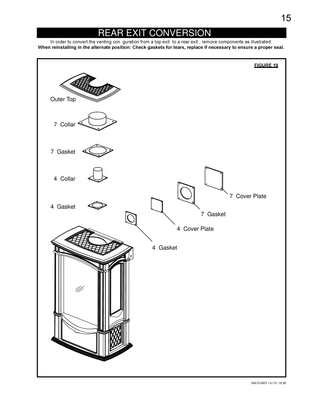 Napoleon Fireplaces GDS26N, GDS26P manual Rear Exit Conversion 