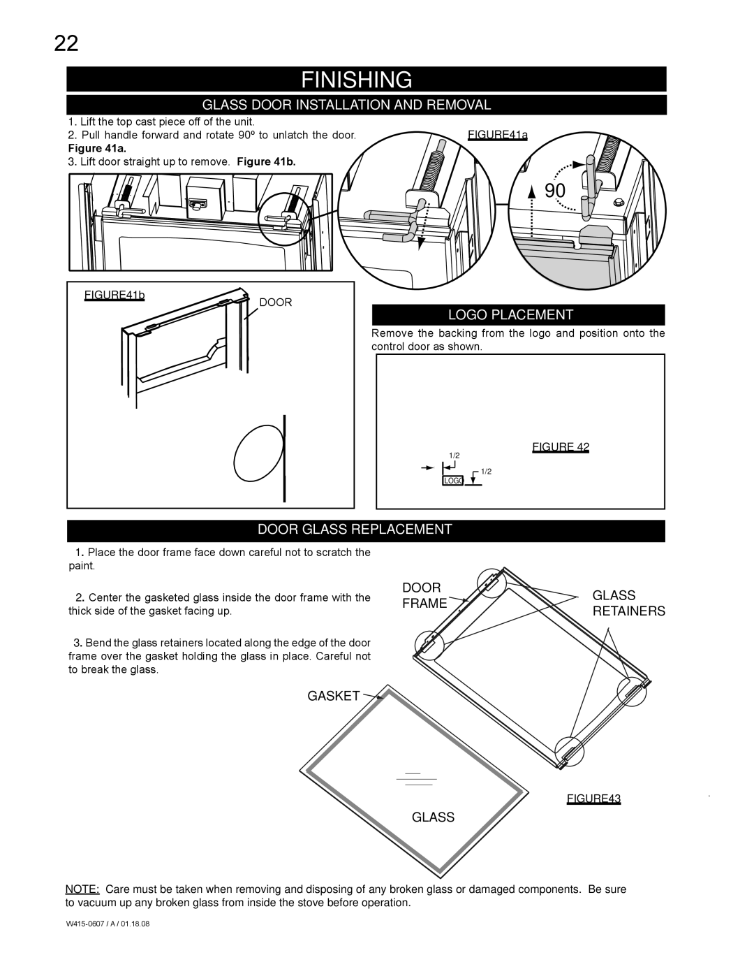 Napoleon Fireplaces GDS26P, GDS26N Finishing, Glass Door Installation and Removal, Logo Placement, Door Glass Replacement 