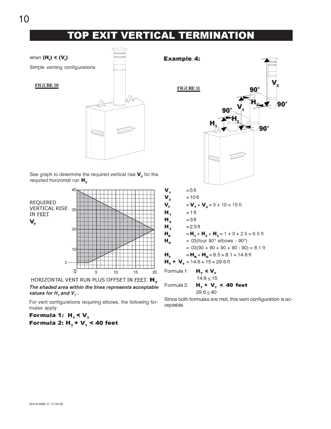 Napoleon Fireplaces GE38PT-M, GE38NT-M manual TOP Exit Vertical Termination, 90 V1 H3 H1 2 