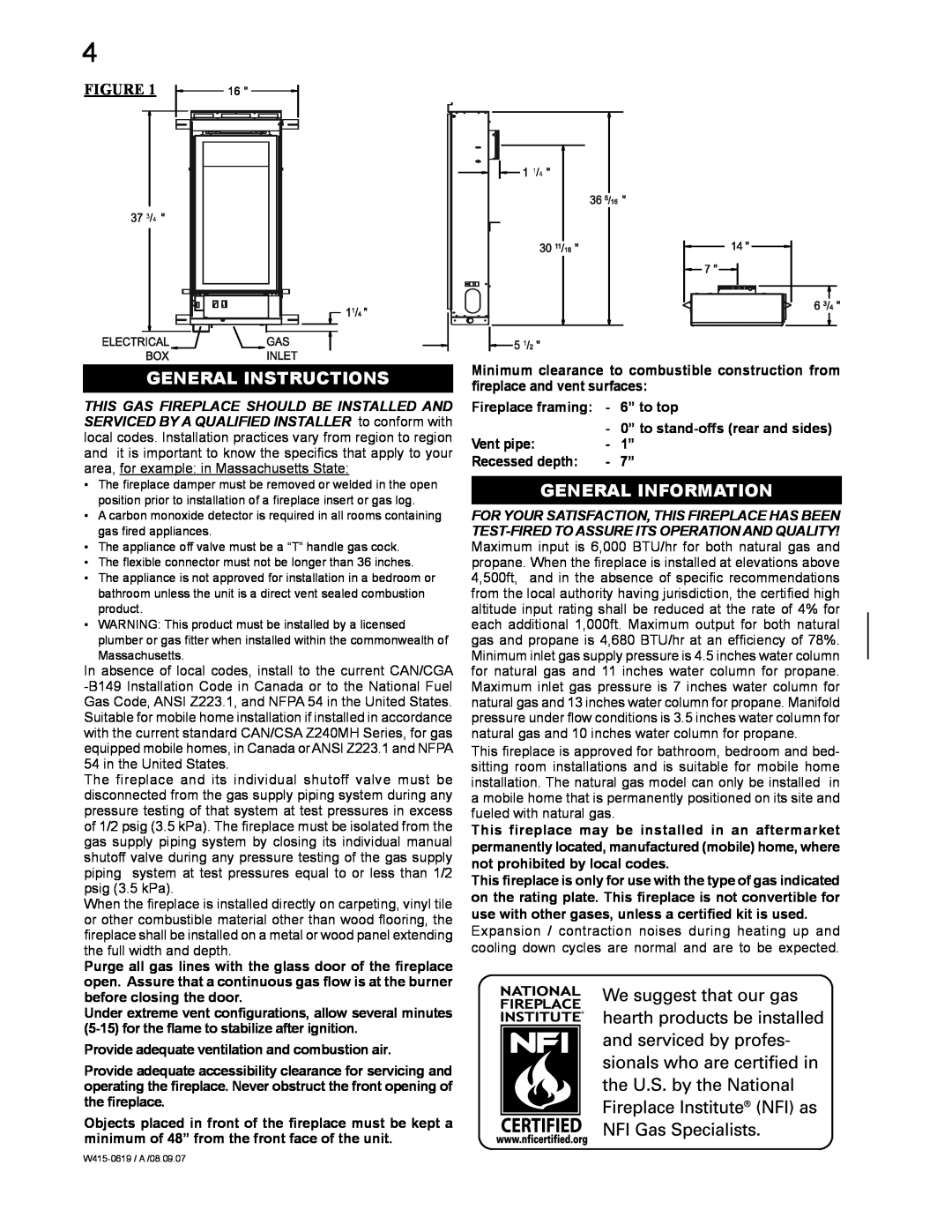 Napoleon Fireplaces GT8P, GT8N manual General Instructions, General Information 