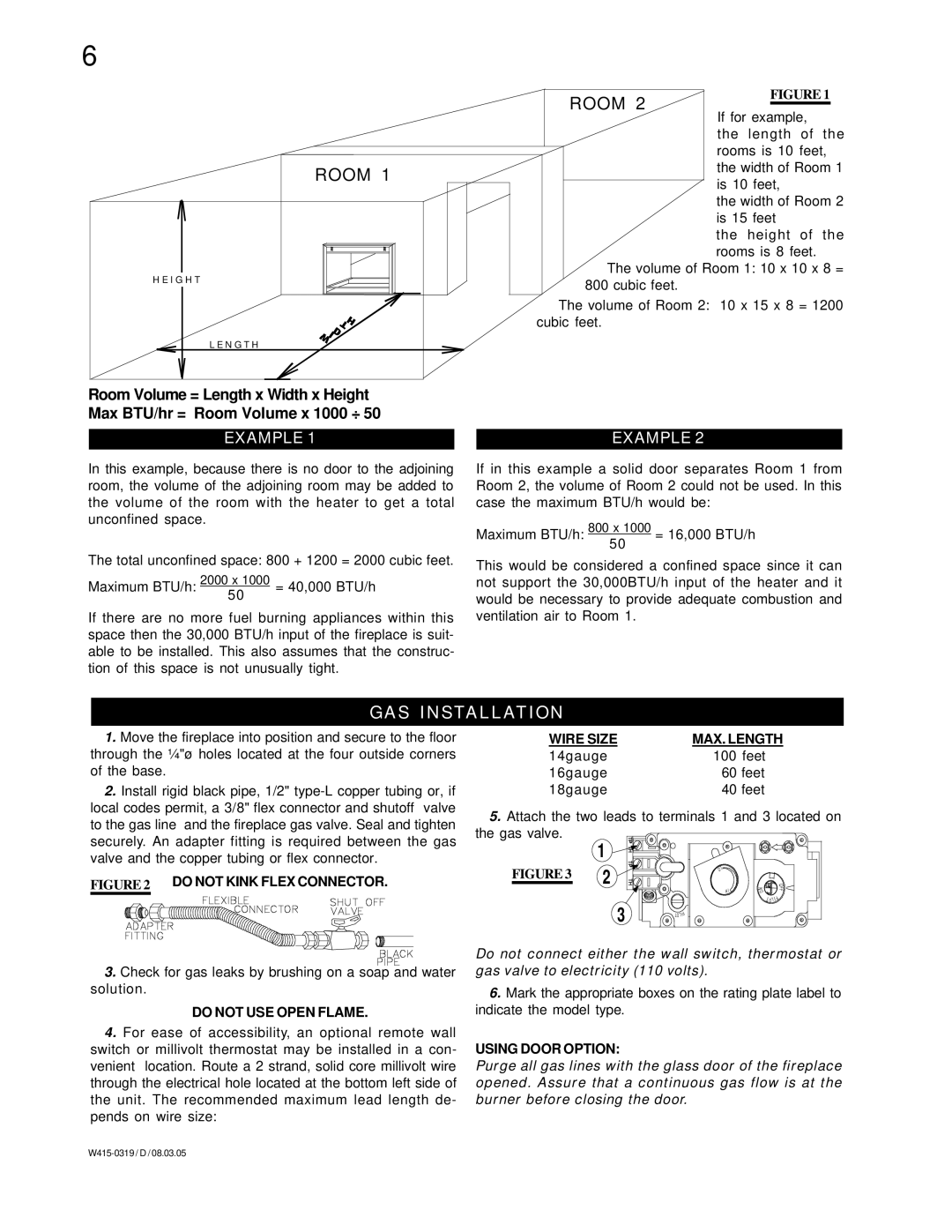 Napoleon Fireplaces GVF40P, GVF40N manual GAS Installation 