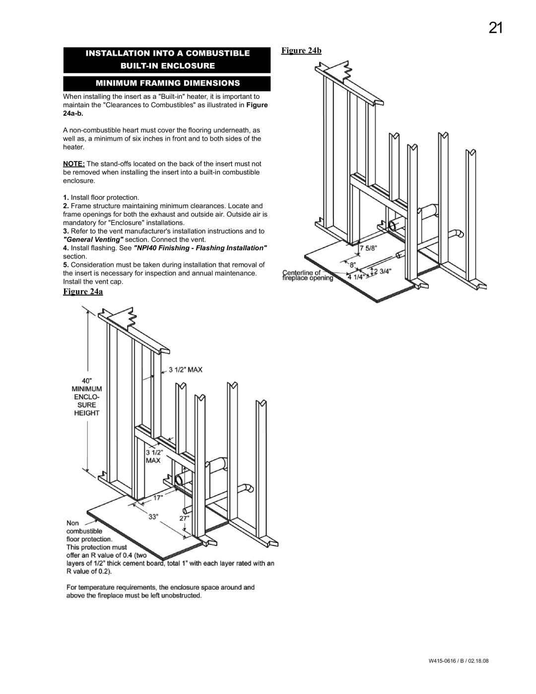 Napoleon Fireplaces NPS40, NPI40 manual W415-0616 / B 