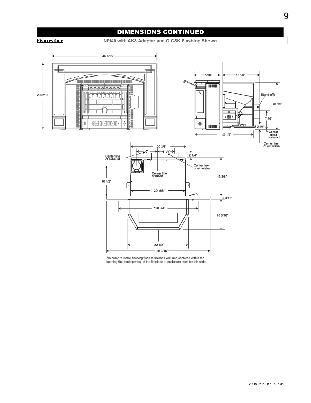 Napoleon Fireplaces NPS40, NPI40 manual Figures 4a-c 