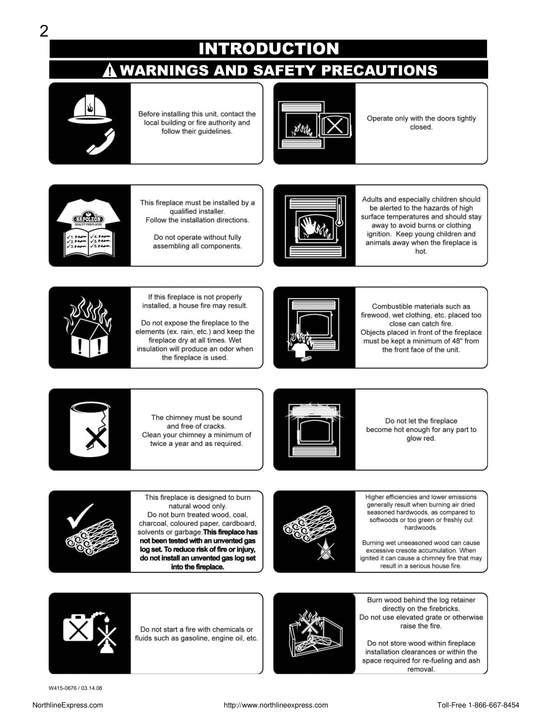 Napoleon Fireplaces NZ-26 operating instructions Introduction 