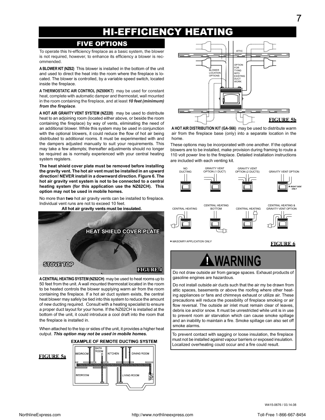 Napoleon Fireplaces NZ-26 operating instructions HI-EFFICIENCY Heating, Five Options 