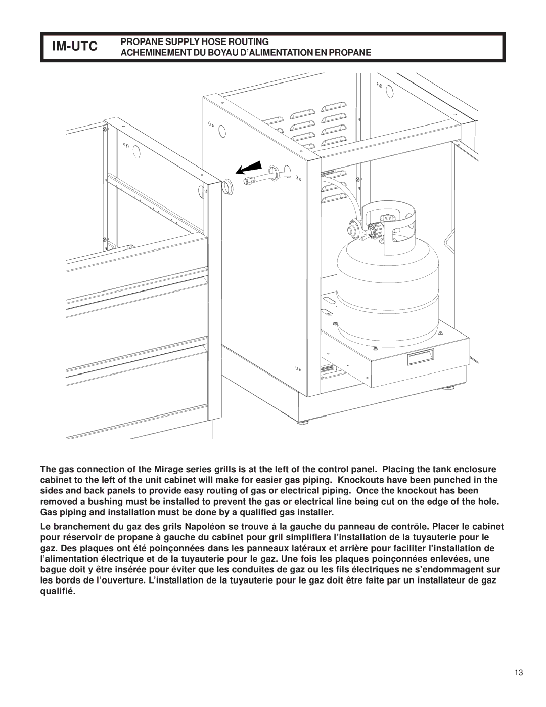 Napoleon Grills 2032-OS, 204830-OS, 3068-OS, 2048-OS manual Propane Supply Hose Routing 