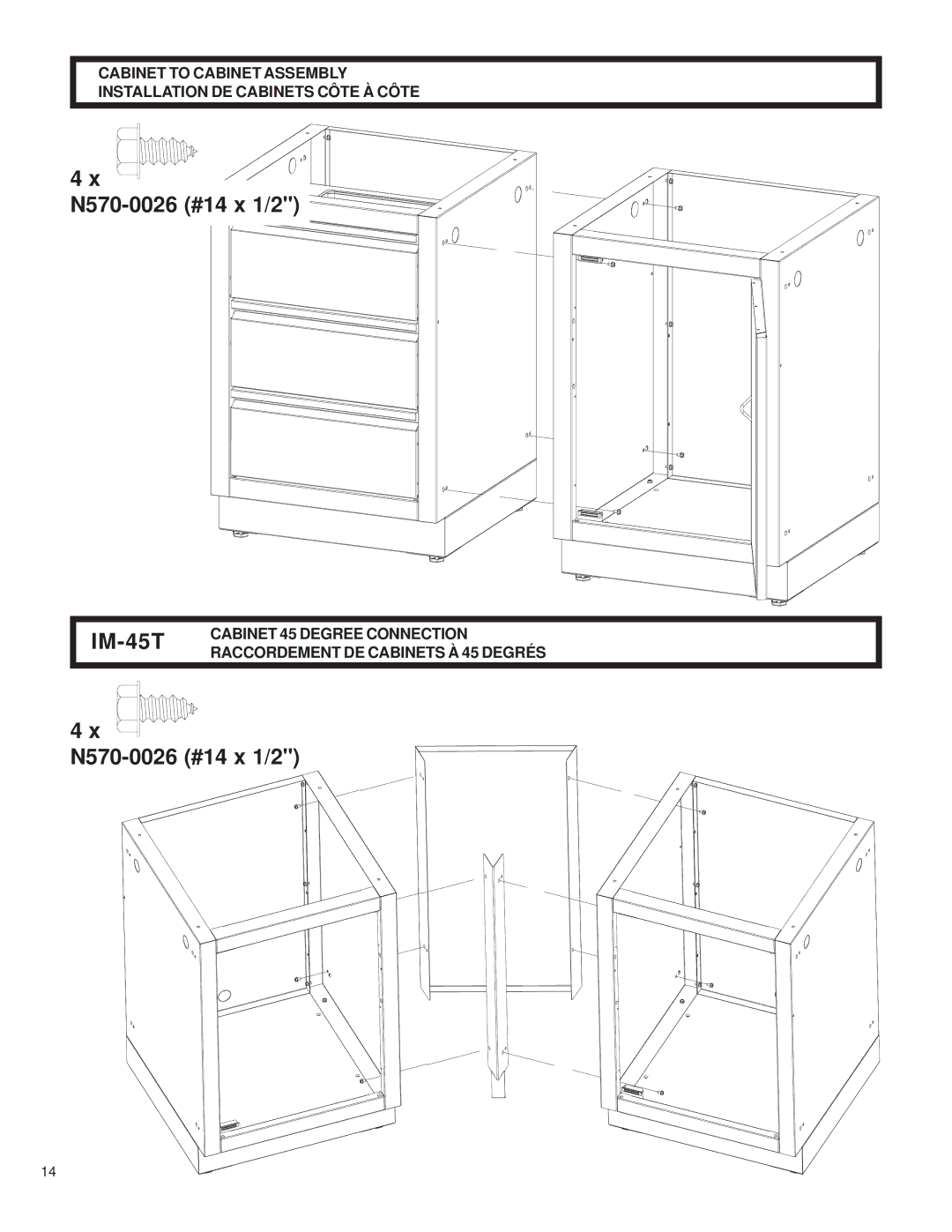 Napoleon Grills 3068-OS, 204830-OS, 2032-OS, 2048-OS manual N570-0026 #14 x 1/2 IM-45T 