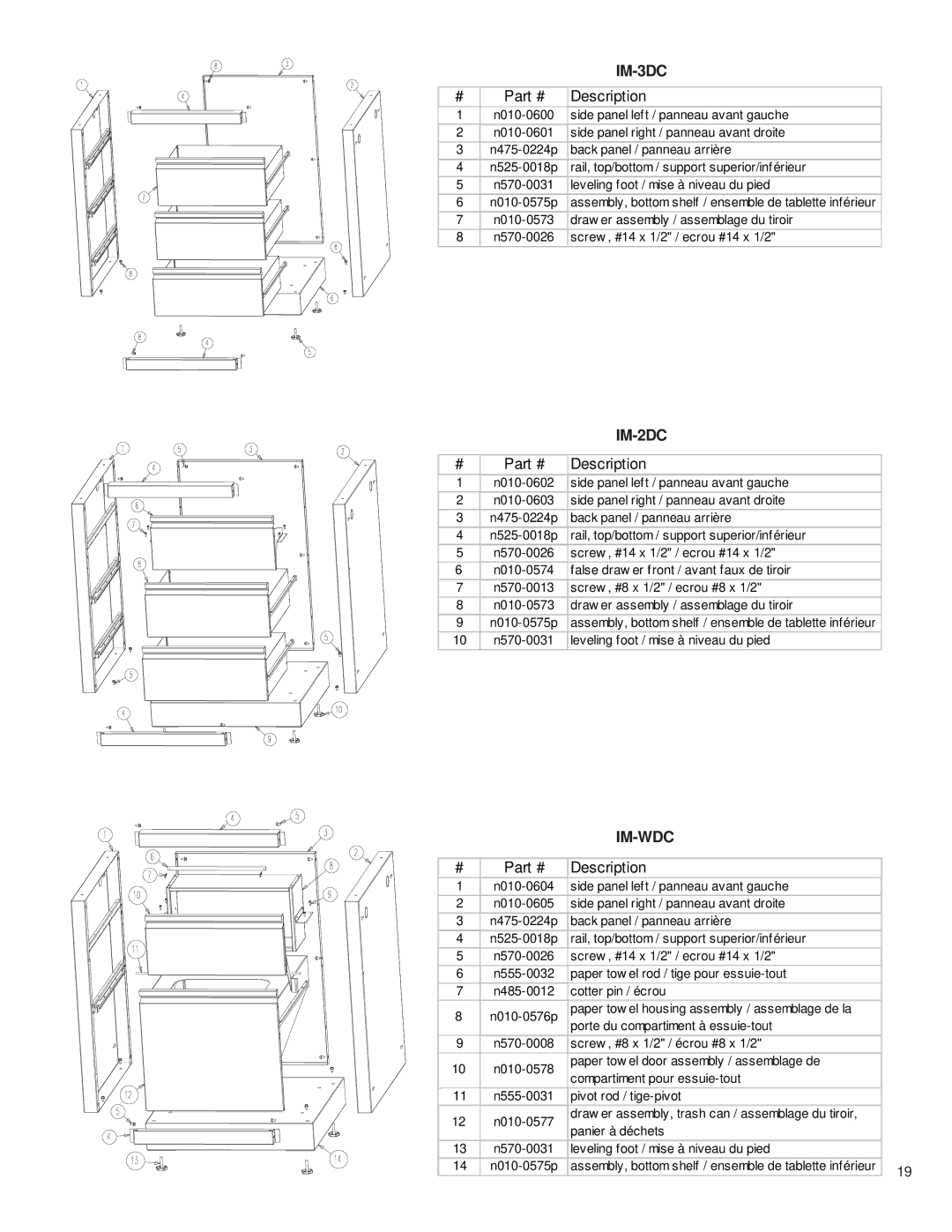 Napoleon Grills 2048-OS, 204830-OS, 2032-OS, 3068-OS manual IM-3DC, IM-2DC, Im-Wdc 