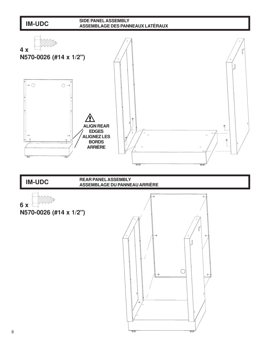 Napoleon Grills 204830-OS Side Panel Assembly Assemblage DES Panneaux Latéraux, Align Rear Edges Alignez LES Bords Arrière 