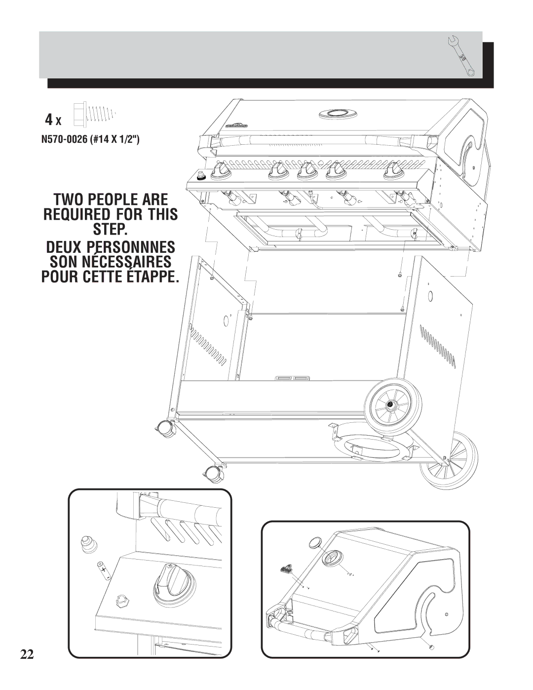 Napoleon Grills 600 manual Step Deux Personnnes SON Nécessaires Pour Cette Étappe 