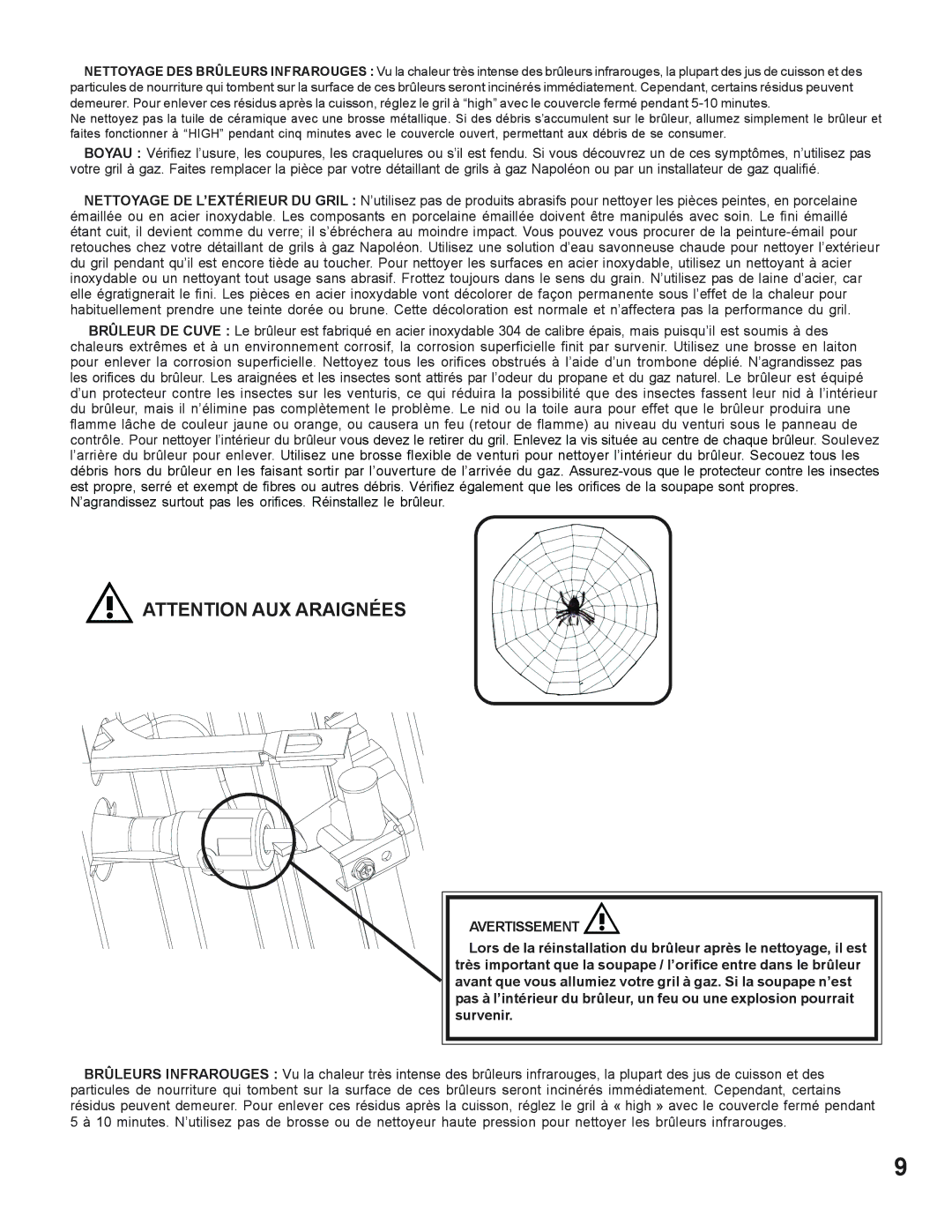 Napoleon Grills 605 operating instructions Avertissement 