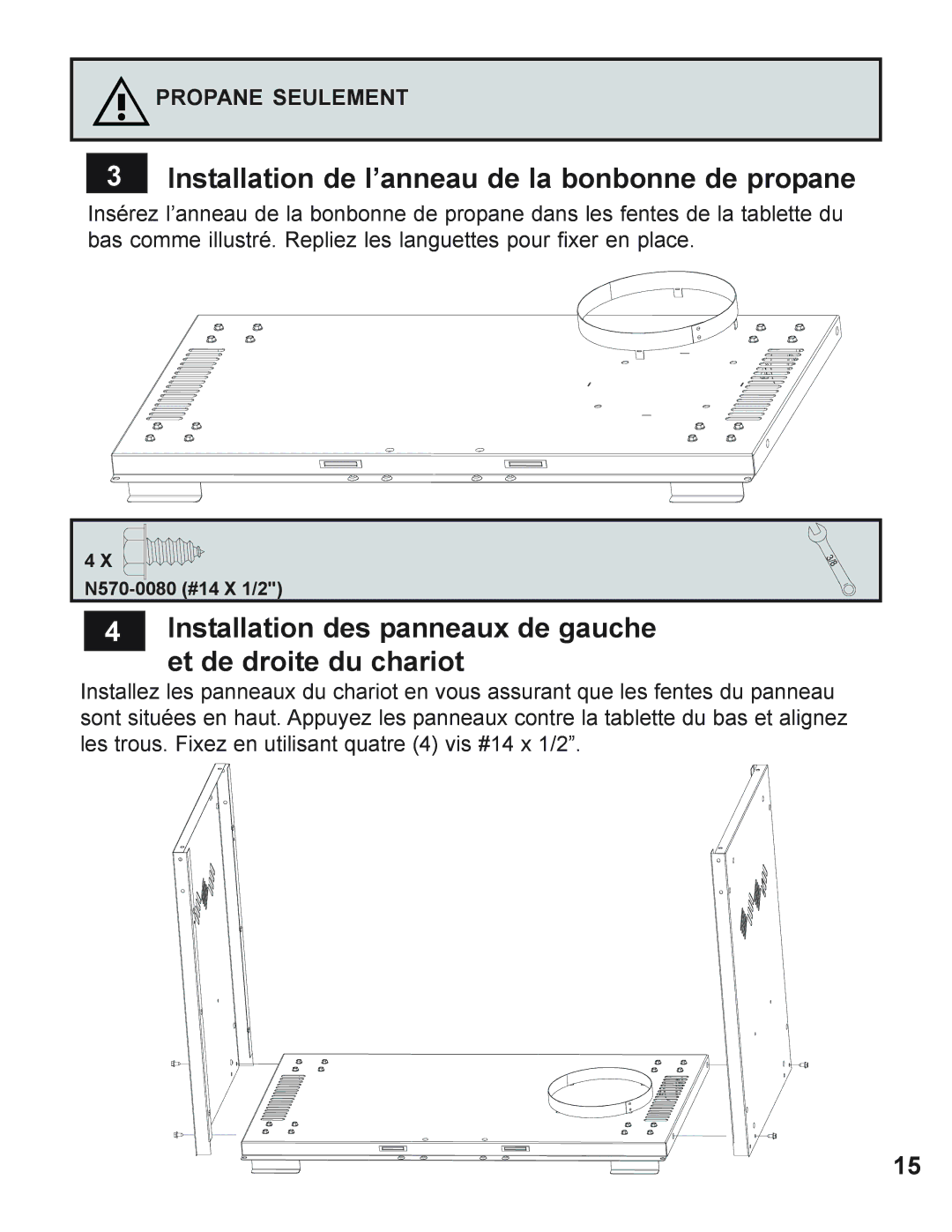 Napoleon Grills 605 operating instructions Installation de l’anneau de la bonbonne de propane 