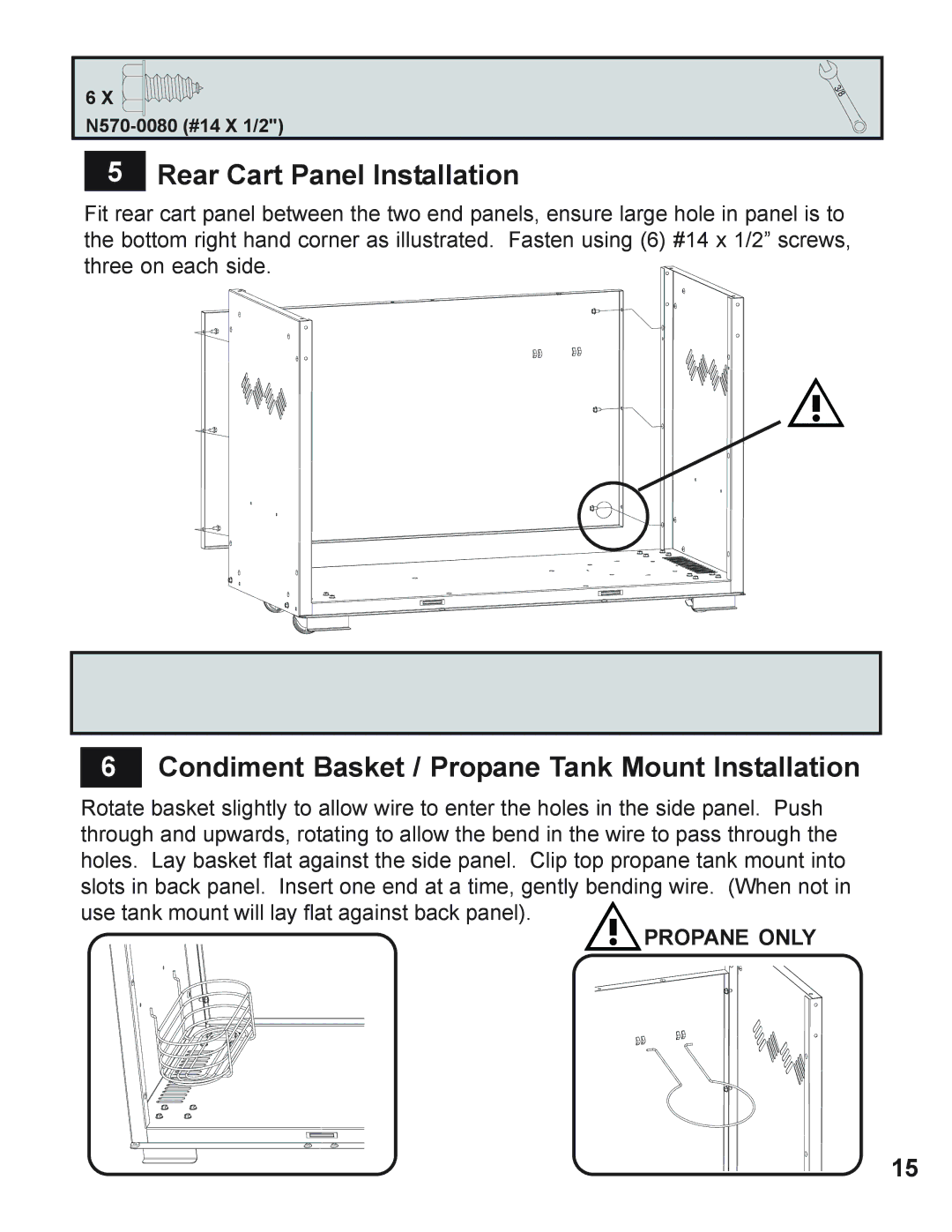 Napoleon Grills 730 Rear Cart Panel Installation, Condiment Basket / Propane Tank Mount Installation, Propane only 