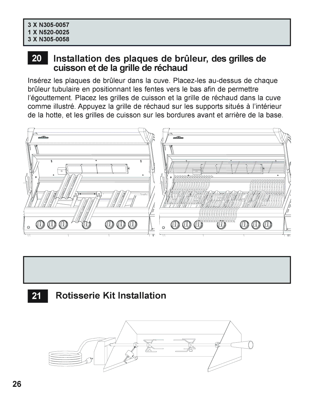 Napoleon Grills 730 operating instructions N305-0057 N520-0025 N305-0058 