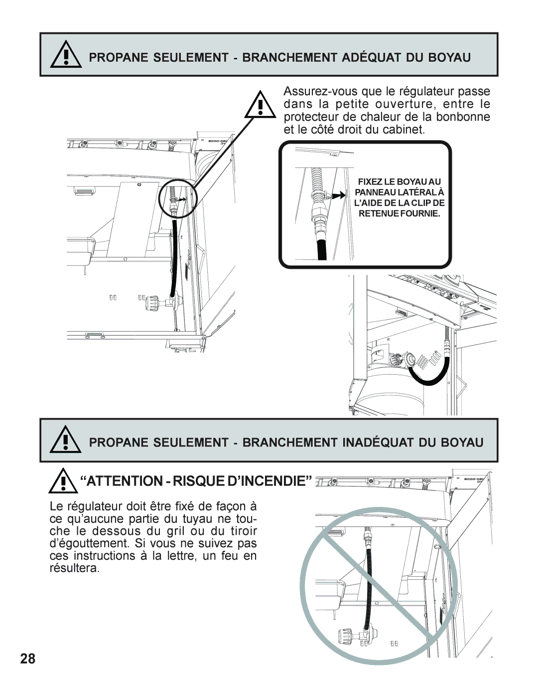 Napoleon Grills 730 operating instructions Propane Seulement Branchement Adéquat DU Boyau 