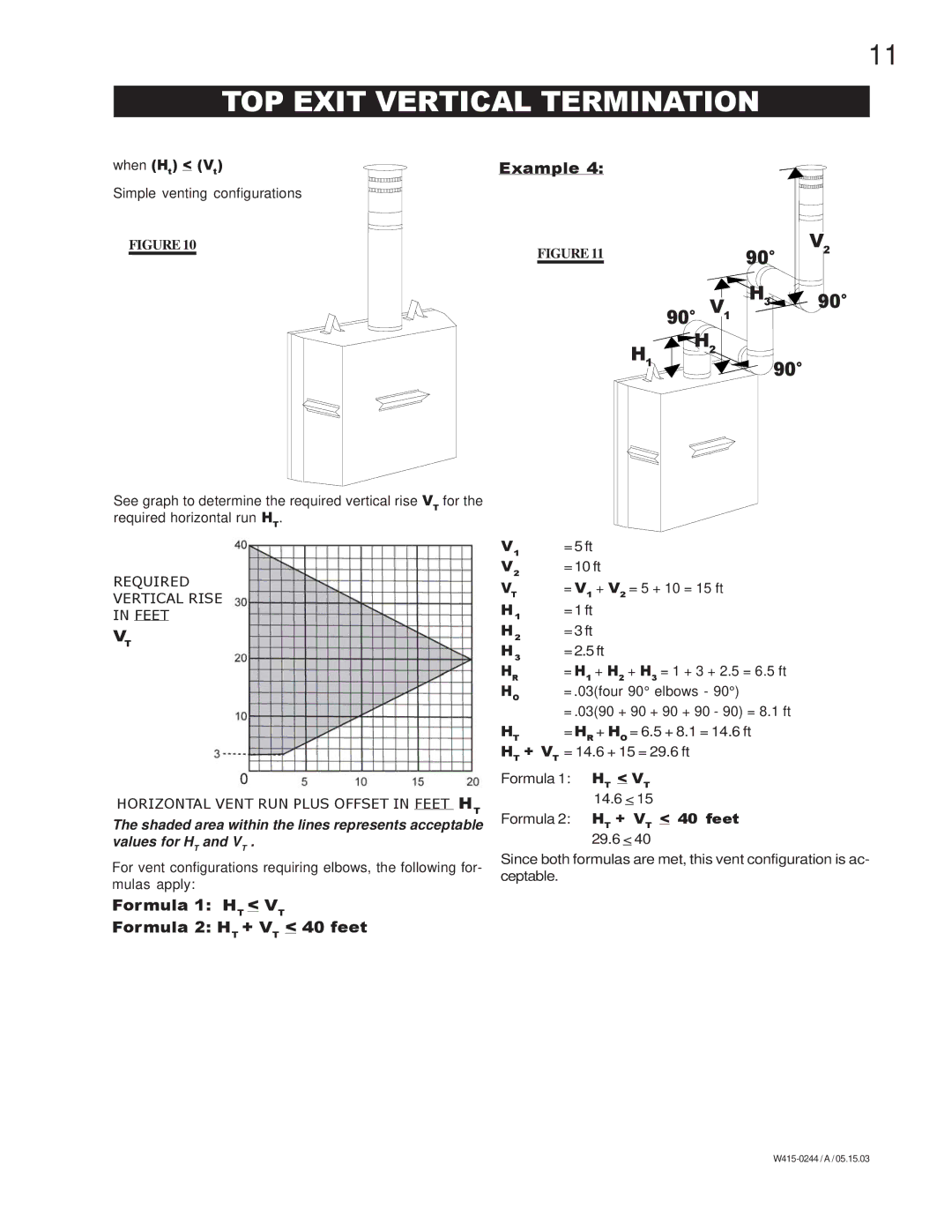 Napoleon Grills BGD38NT, BGD38PT manual TOP Exit Vertical Termination, 90 V1 H3 H1 2 