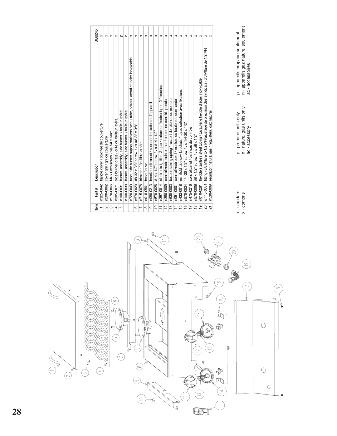 Napoleon Grills BISB245, BISZ300 operating instructions 