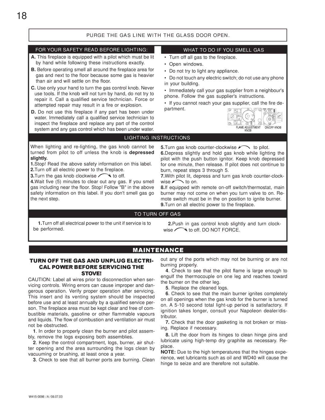 Napoleon Grills GS 50-P, GDS 50-N, GDS 50-P, GS 50-N manual For Your Safety Read Before Lighting 