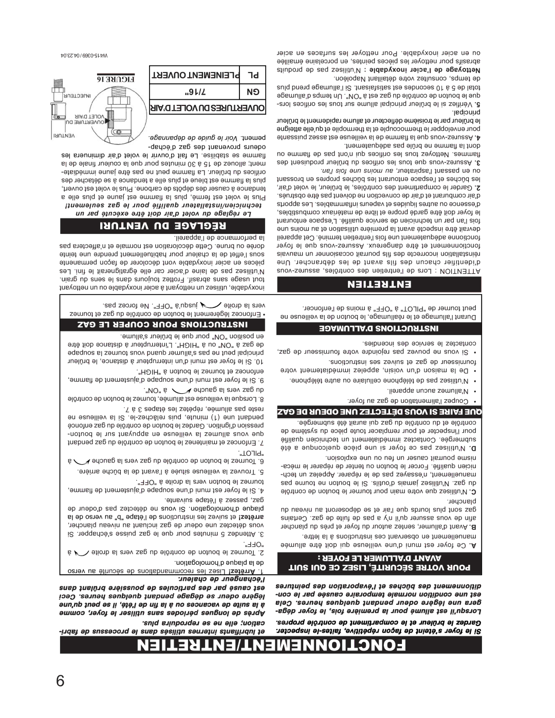 Napoleon Grills GSS36N, GSS36P manual Fonctionnement/Entretien, Venturi DU Réglage 